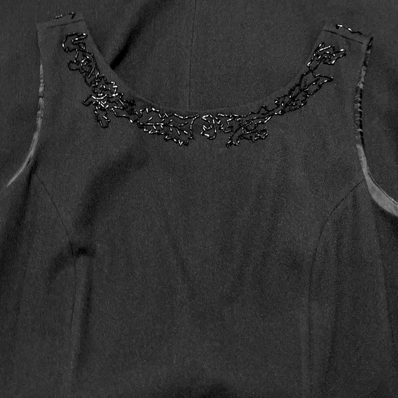 Carole Little Classic Black Maxi Embellished Dress With Stunning Plunging Back - Picture 5 of 11